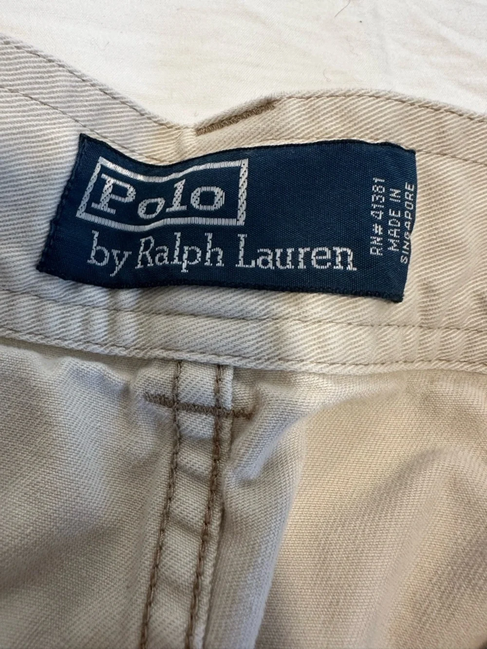 Polo Ralph Lauren Gellar Classic-Fit Twill Sz:36 beige Baggy Cargo Shorts.